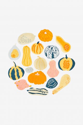 Potirons et courges - motif broderie