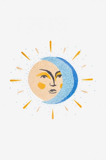 Lune et soleil - motif broderie