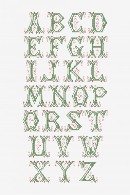 Vintage Alphabet Letters - pattern - Intermediate