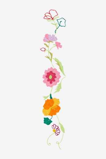 Cenefa floral - Diagrama de bordado