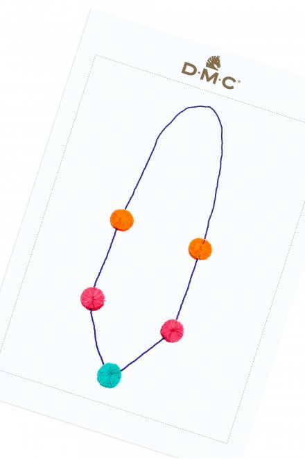 Colar com pompons coloridos - ESQUEMA