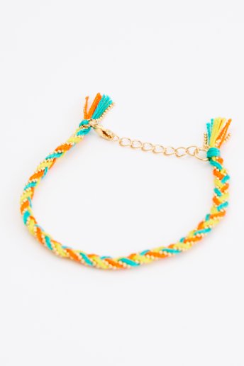 Bracelet tressé multicolore - motif loisirs créatif