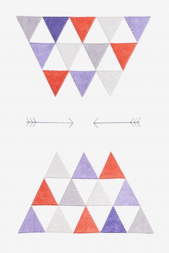 Triangles multicolores - motif broderie