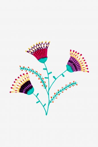Flores entrelazadas - Diagrama de bordado