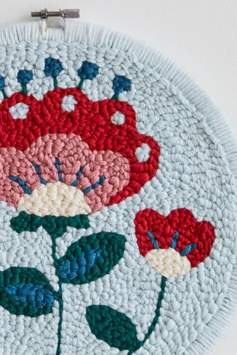 Tambour floral - Punch Needle - motif loisirs créatifs