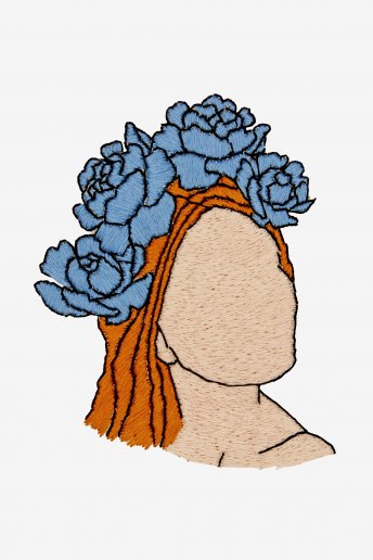 Blühendes Haar - Stickmotiv