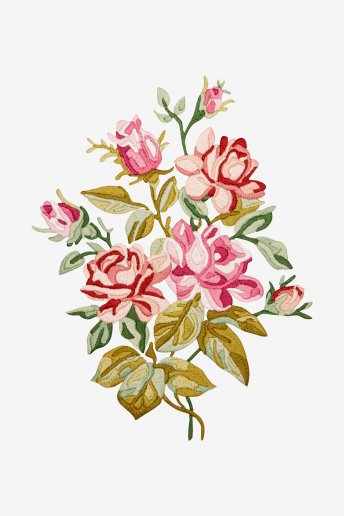 Bouquet di rose rosa - Ricamo