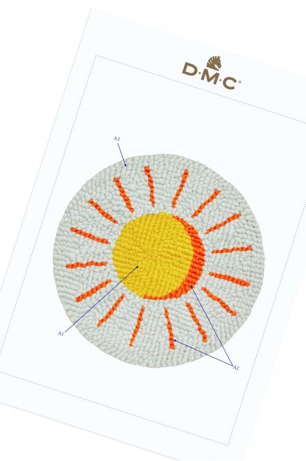 Rayons de soleil - Motif Punch Needle