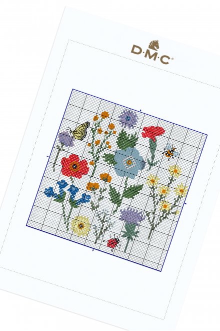 Flores de campo - Diagrama de punto cruz