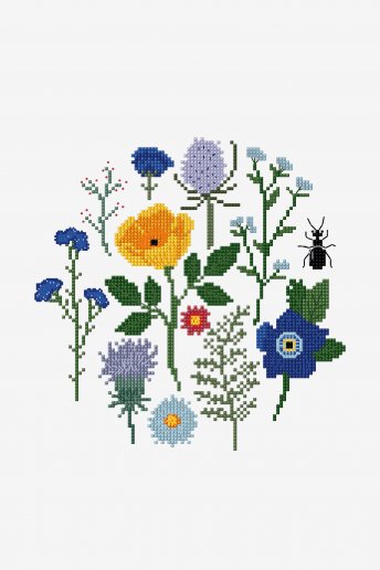 Flores silvestres - Diagrama de punto cruz