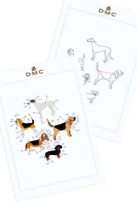 Chiens de chasse -  Broderie traditionnelle