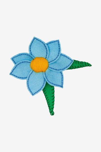Broche de flores azul