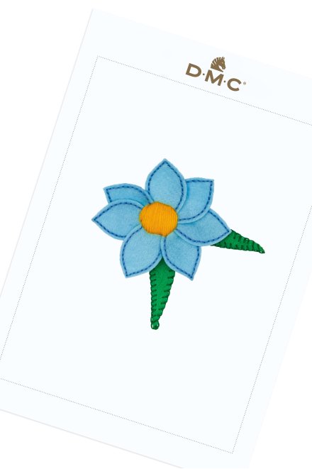 Broche fleur bleue