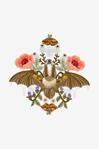 Floral Bat - Pattern