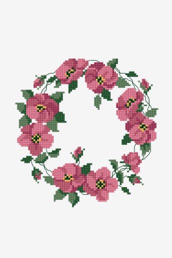 Floral Wreath - Cross Stitch Pattern