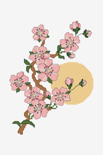 Branche de cerisier - Motif point de croix  