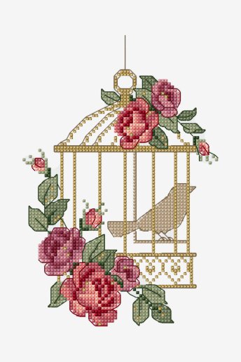 Golden Birdcage - Cross Stitch Pattern