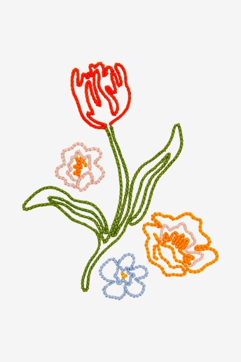 Tulipe en fleur - motif de broderie