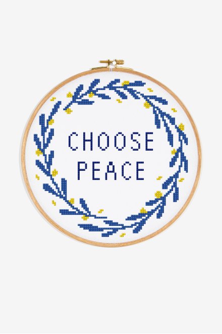 Choisissez la paix - Motif point de croix