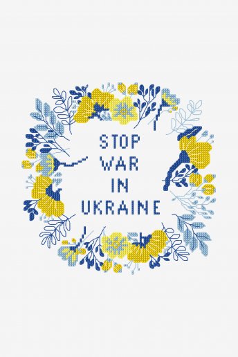 Stopt den Krieg in der Ukraine - Stickvorlage