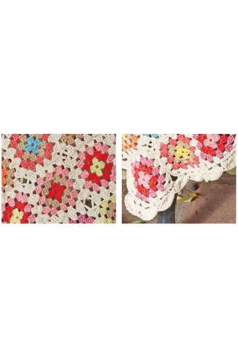 Patrón manta de grannies multicolor