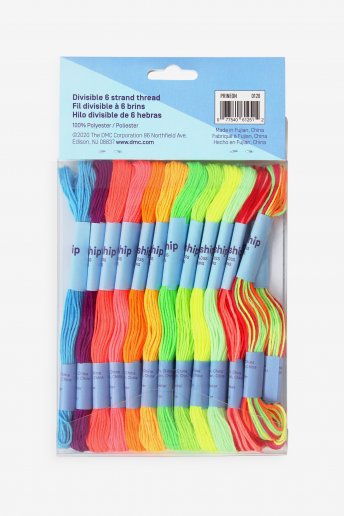 Pack of 24 stranded thread skeins - Neon colors