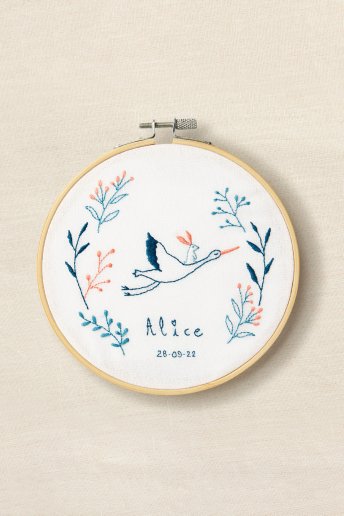 Stork Baby Keepsake - Embroidery Kit - Gift of stitch