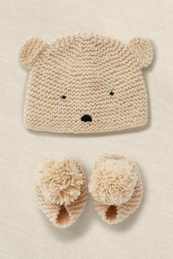  Teddy Hat & Booties - Knitting Kit - Gift of stitch