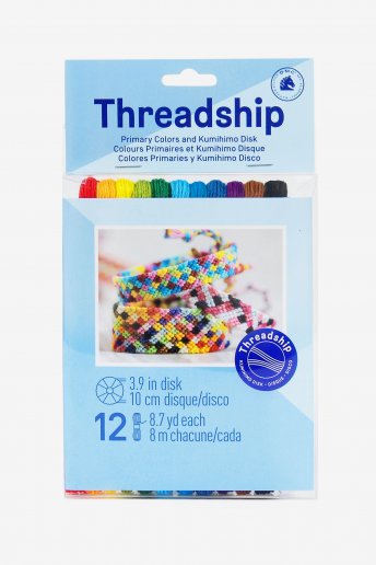Pack of 12 skeins + Kumihimo disk