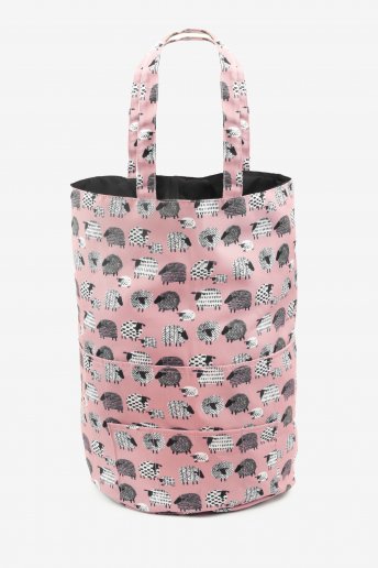 Pink Sheep Pattern Round Bag